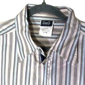 Dolce & Gabanna stripe cotton dress shirt, pearl buttons. 40/54 Italy